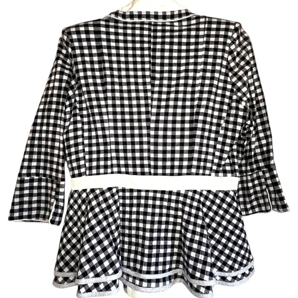 Saint Gil Paris Black and White Check Blazer 100% Cotton Made in USA Size Large - Picture 5 of 7